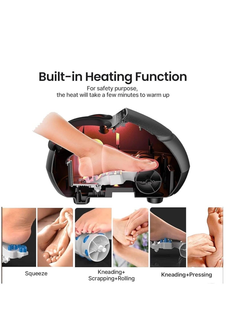 R.VIHAN 4D Shiatsu Foot Massager Machine with Heat Deep-Kneading Therapy for Leg and Feet Pain Relief from Plantar Fasciitis Full Coverage Therapy for Sore Tired Feet Muscle Tissue Blood Circulation Improve Muscle Recovery and Relaxation for Therapeutic Foot Massage Experience Home Office Use - Image 4