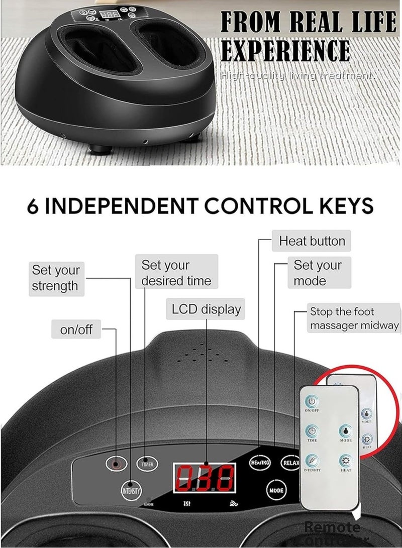 R.VIHAN 4D Shiatsu Foot Massager Machine with Heat Deep-Kneading Therapy for Leg and Feet Pain Relief from Plantar Fasciitis Full Coverage Therapy for Sore Tired Feet Muscle Tissue Blood Circulation Improve Muscle Recovery and Relaxation for Therapeutic Foot Massage Experience Home Office Use - Image 5