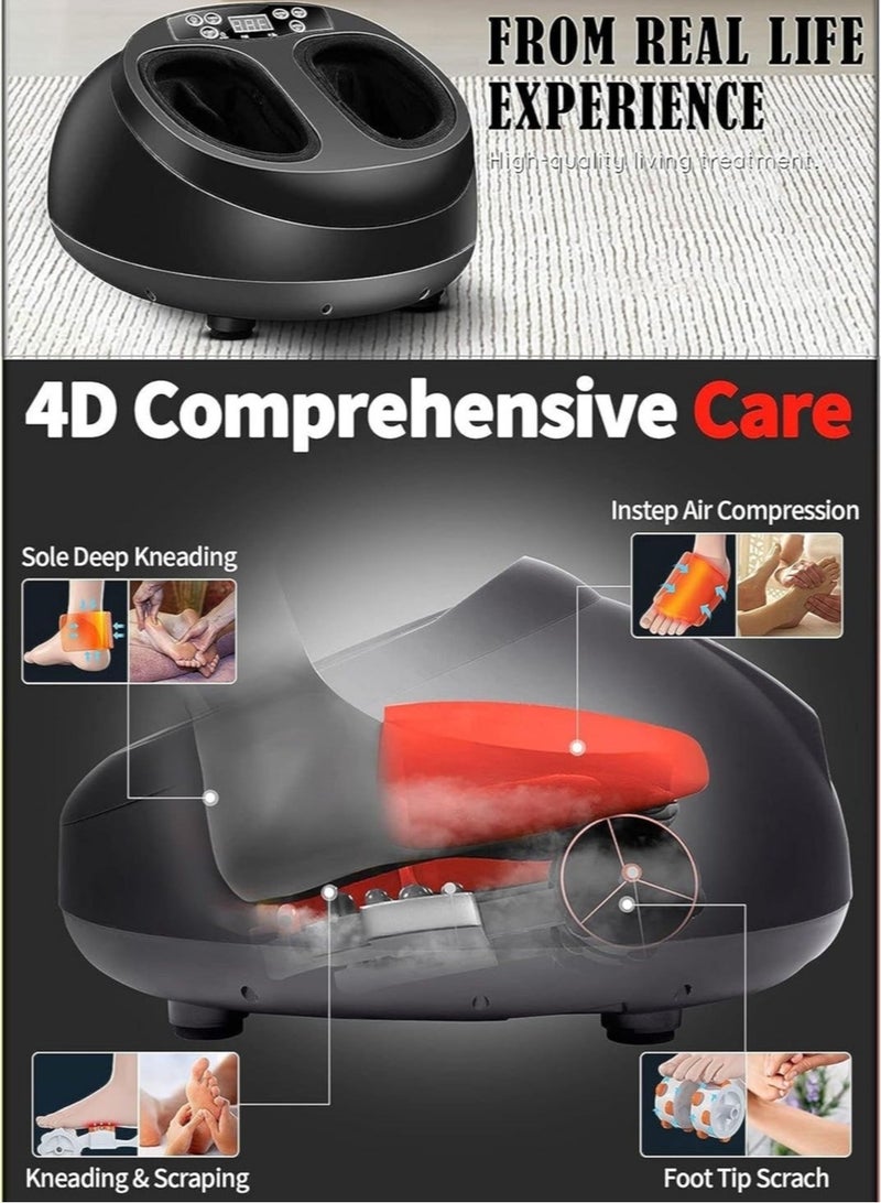 R.VIHAN 4D Shiatsu Foot Massager Machine with Heat Deep-Kneading Therapy for Leg and Feet Pain Relief from Plantar Fasciitis Full Coverage Therapy for Sore Tired Feet Muscle Tissue Blood Circulation Improve Muscle Recovery and Relaxation for Therapeutic Foot Massage Experience Home Office Use - Image 3