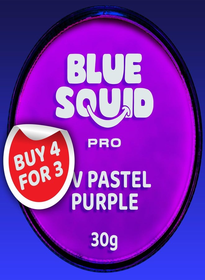 Blue Squid PRO Face Paint - Professional Water Based Single Cake Facepaint & Body Paints - SFX Makeup, Kids Adults Face Painting for Costume, Halloween, Cosplay - Ultraviolet Purple 30g / 1oz - Image 1