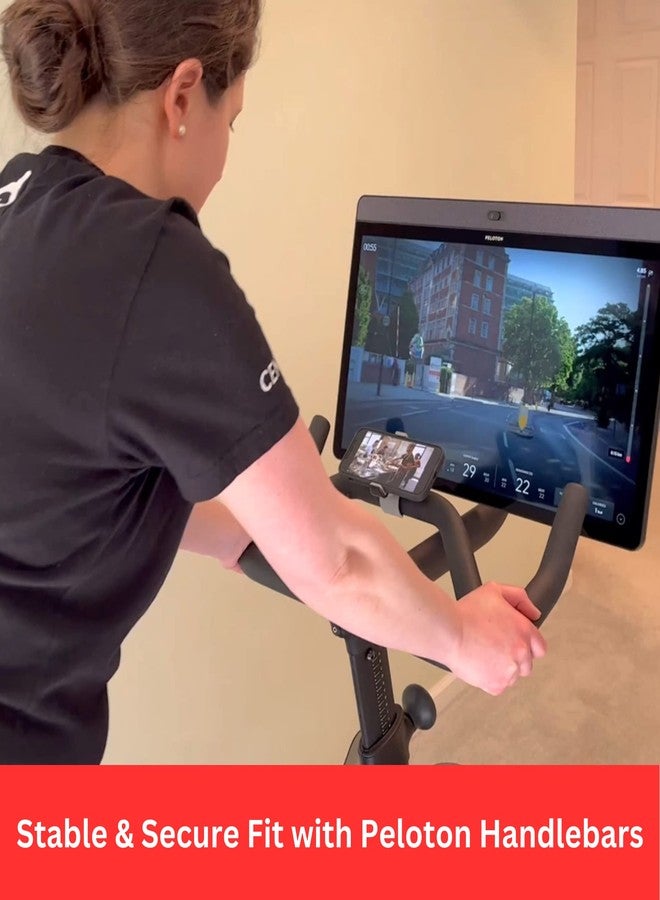 Maxby Phone Holder Compatible with Peloton Bike & Bike Plus - Secure Fit and Easy One-Hand Operation - 360 Degree Rotation - Mount for Stationary Exercise Bikes - Compatible with iPhone & Android Phones. - Image 3