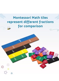 Generic Montessori Math Magnetic Tiles Classroom Essentials Foam Tiles for Kids to Learn Fraction Equivalence and Math manipulatives Great Learning Resources for The Homeschool Curriculum  - Image 4