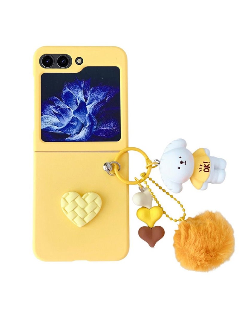 TEAM LUXURY حافظة لهاتف سامسونج جالكسي Z فليب 5 مع حلقة حزام، حافظة PU لجالكسي Z فليب 5 للنساء والفتيات، غلاف واقي مضاد للصدمات متوافق مع جالكسي Z فليب 5 - Image 1