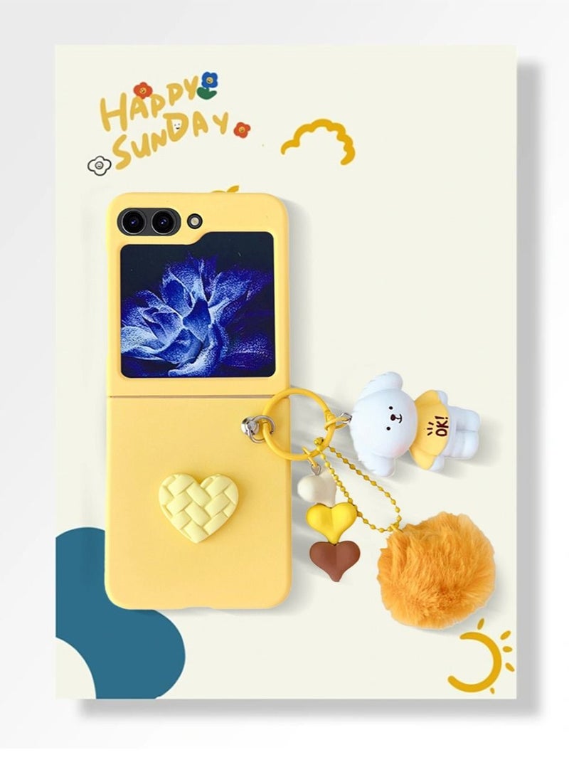 TEAM LUXURY حافظة لهاتف سامسونج جالكسي Z فليب 5 مع حلقة حزام، حافظة PU لجالكسي Z فليب 5 للنساء والفتيات، غلاف واقي مضاد للصدمات متوافق مع جالكسي Z فليب 5 - Image 4