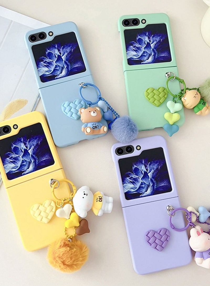 TEAM LUXURY حافظة لهاتف سامسونج جالكسي Z فليب 5 مع حلقة حزام، حافظة PU لجالكسي Z فليب 5 للنساء والفتيات، غلاف واقي مضاد للصدمات متوافق مع جالكسي Z فليب 5 - Image 5