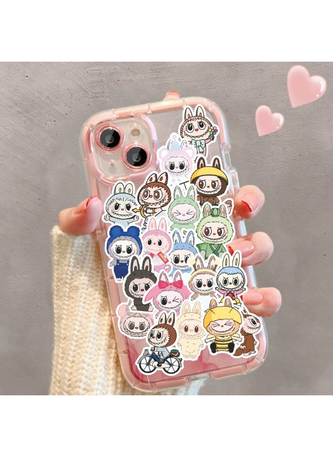 NIBEMINENT 100 Pcs Cartoon Labubu Deco Kit Waterproof Stickers, High Definition Printing Bright Colors, Suitable for Laptop Skateboard Luggage Water Bottle Guitar DIY  - Image 3