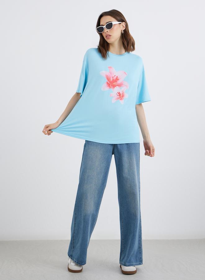 Take Two Graphic Print Oversized T-Shirt - Image 2