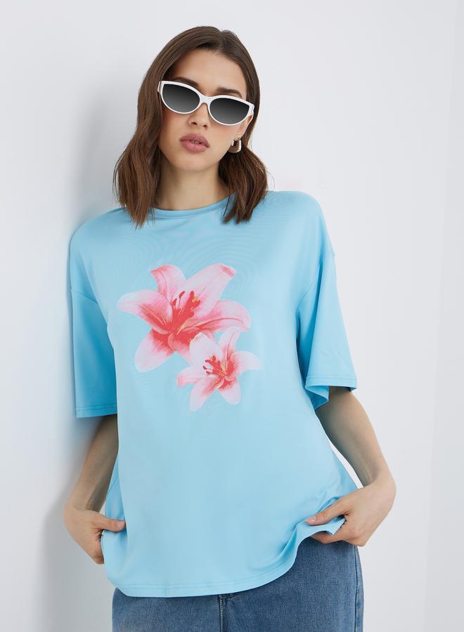 Take Two Graphic Print Oversized T-Shirt - Image 1