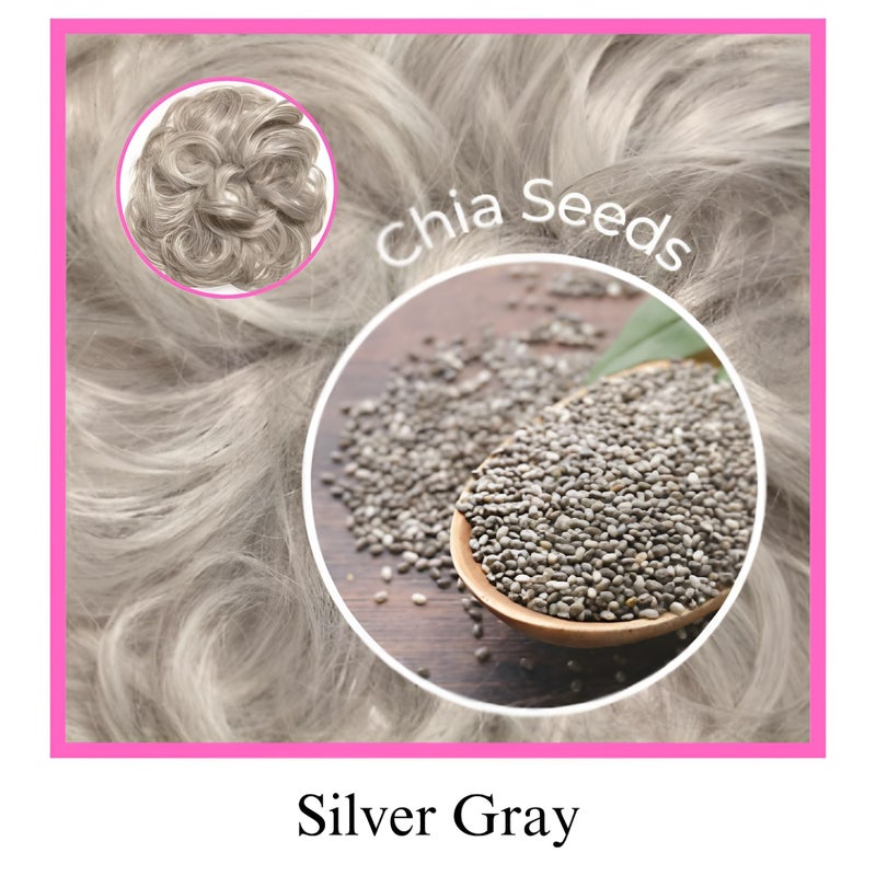 Juvabun Hair Extensions Silver Gray â€“ Soft Curly Hair Extensions Clip-In for Natural Volume & Quick Updo Styling Hair Bun Maker - Image 4