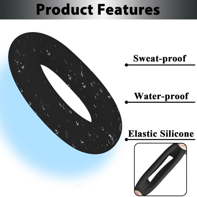 Adhiper 3-in-1 Silicone Sweat Case Cover for Sony WH-1000XM6 Headphones, XM6 Covers Accessories Silicone Ear Pads Covers & Headband Cover & Ear Cups Protector, Washable & Sweatproof - Black - Image 5