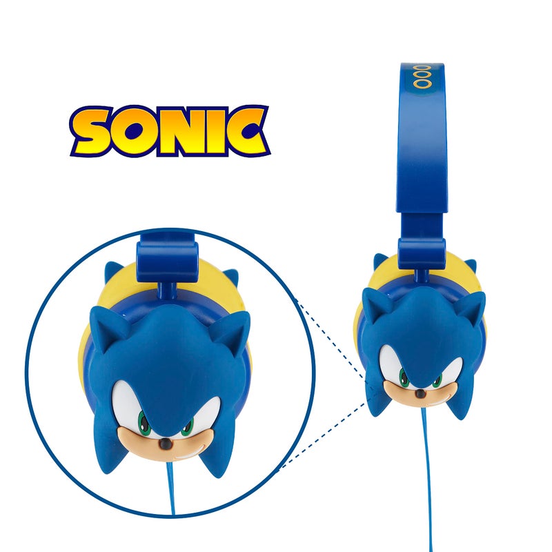 SAKAR Sonic The Hedgehog Over-Ear Headphones for Kids - Adjustable Headband, Stereo Sound, Tangle-Free Cable, Volume Control, and 3.5mm Jack - Perfect for School, Home, and Travel - Image 2