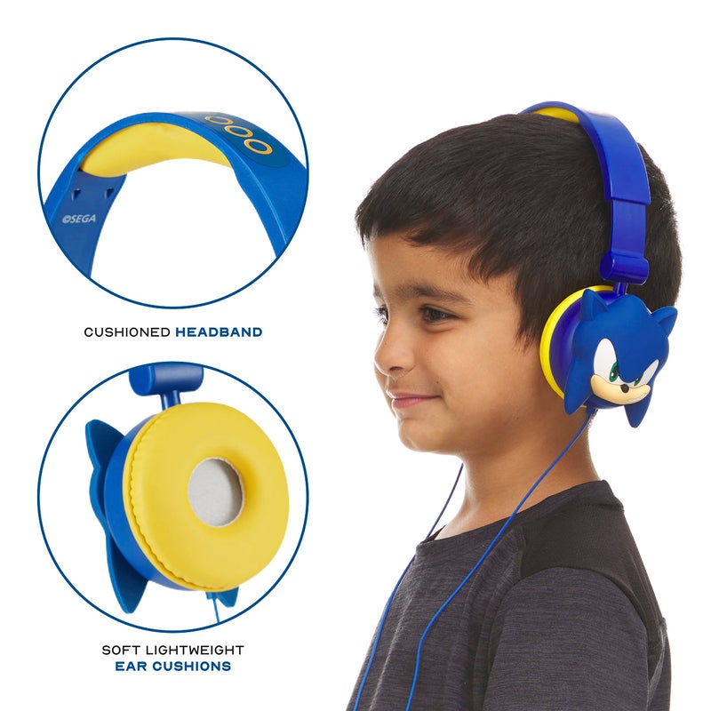 SAKAR Sonic The Hedgehog Over-Ear Headphones for Kids - Adjustable Headband, Stereo Sound, Tangle-Free Cable, Volume Control, and 3.5mm Jack - Perfect for School, Home, and Travel - Image 3
