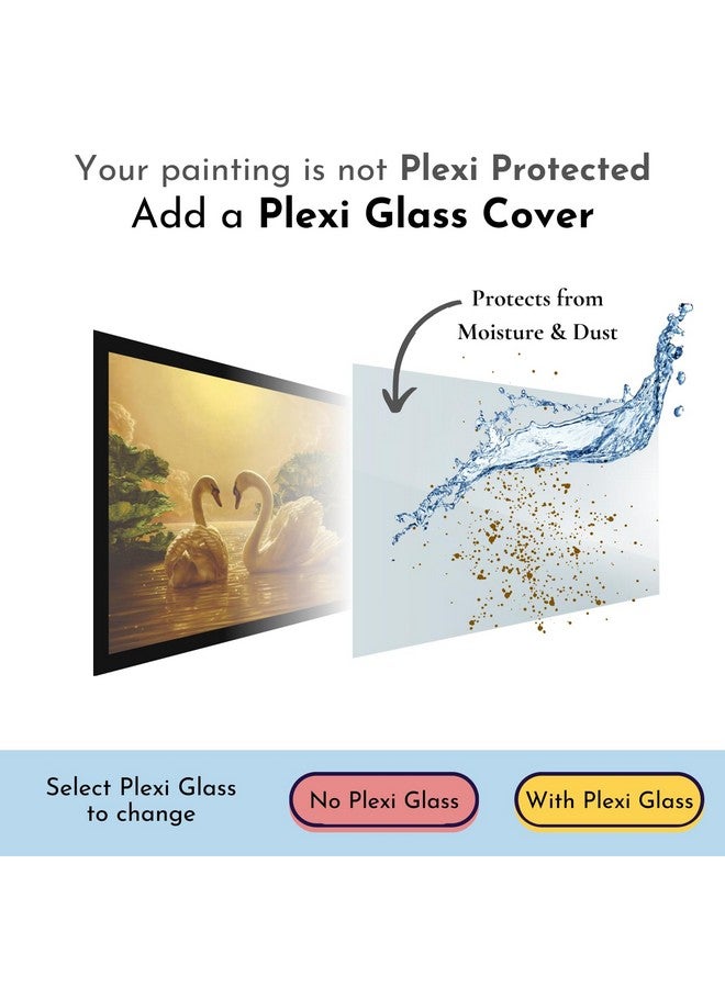 Mad Masters 2 White Swan Bird Duck Love Painting Hanging Photo Frame Decorative Item for Living Room, Bedroom, Home Decor and Wall Decoration (MM 10089, 8x12 Inch, Paper, Without Plexi Glass) - Image 5