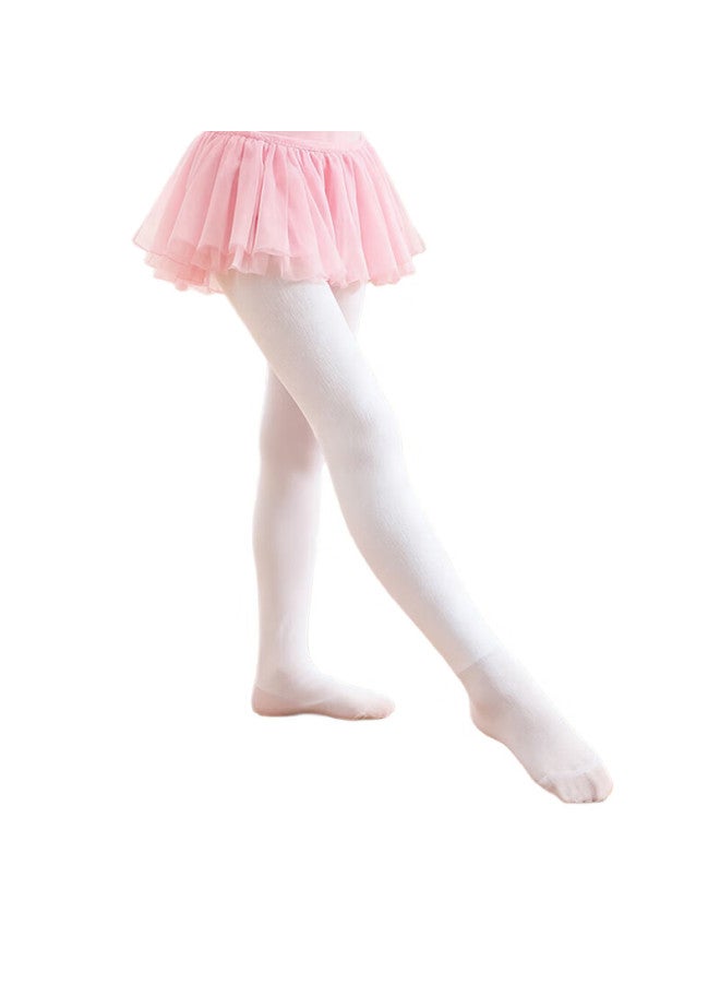 9i9 Girls' Tights Professional Ballet Dance Tights Children's Leggings Autumn Winter Fleece Thickened White Xlf68