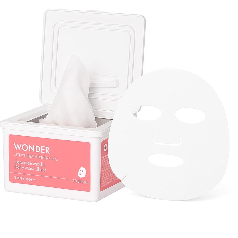 TONYMOLY Wonder Ceramide Mochi Collection Daily Face Mask Sheet, Hypoallergenic, Alcohol Free Korean Skincare Face Mask, 30 Sheets - Image 1