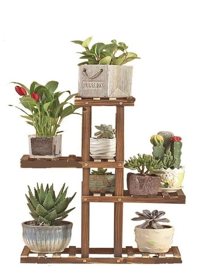 سي آند سي هوم 5-الطبقة متعددة الأغراض العمودي زهرة النباتات الرف عرض الجرف المنظم حامل ديكور المنزل عرض موقف للداخلية في الهواء الطلق حديقة ساحة الفناء مكتب غرفة المعيشة شرفة 56x25x68 سم - Image 1