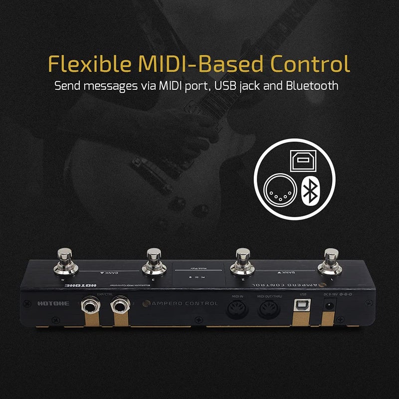 HOTONE MIDI Foot Controller Pedal Bluetooth Ampero Control 4 Button - Image 4