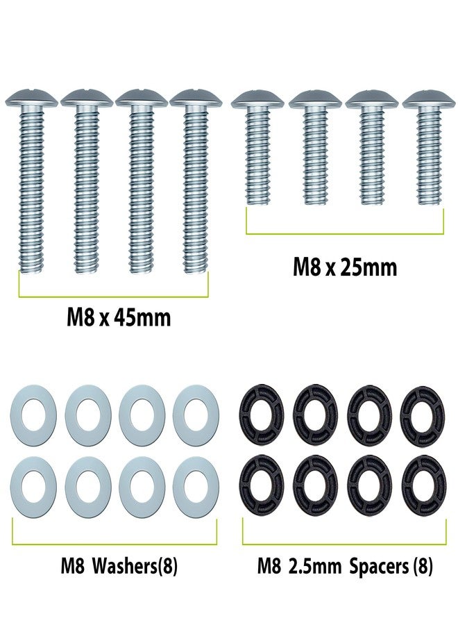 USX MOUNT TV Mounting bolts-M8x 45mm and M8 x 25mm (4PCS) TV Mounting Screws Compatible for Samsung TV with 2.5mm Spacers & 8.5mm Washer - Image 2