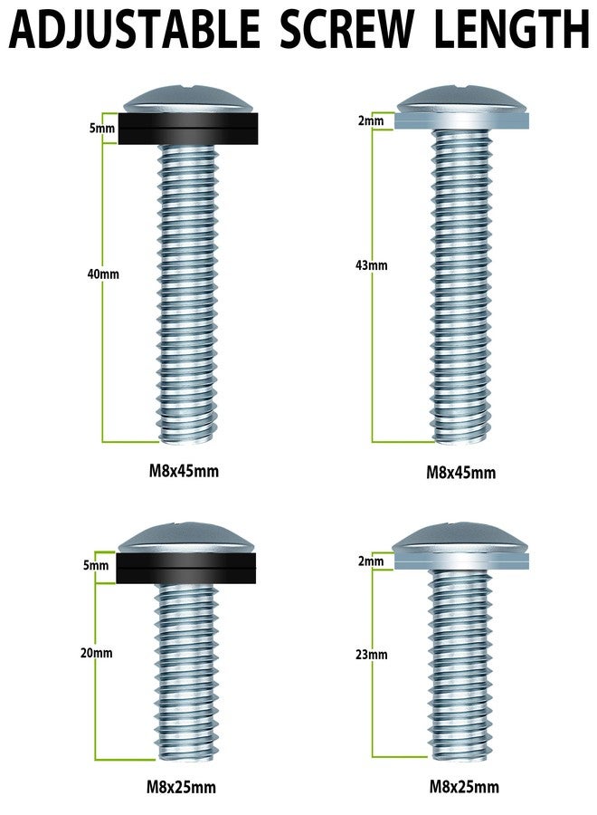 USX MOUNT TV Mounting bolts-M8x 45mm and M8 x 25mm (4PCS) TV Mounting Screws Compatible for Samsung TV with 2.5mm Spacers & 8.5mm Washer - Image 3