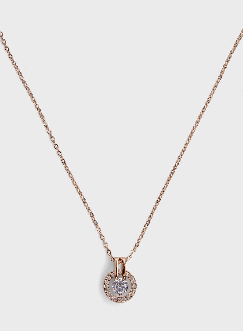 Ella Limited Edition Cz  Round Pendant Necklace & Earrings Set - Image 3