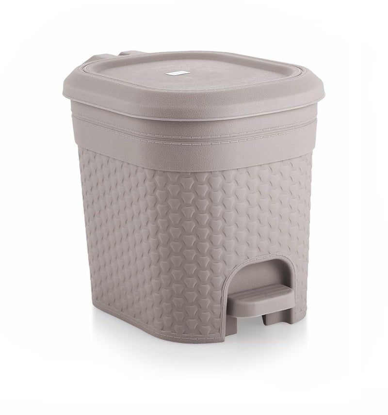 Moltres Plastic - Kleno 5 Ltr. Mini Dustbin - Ideal For Home, Kitchen & Office Manual-Lift - Size (18cmx16cmx20cm), Grey - Image 1