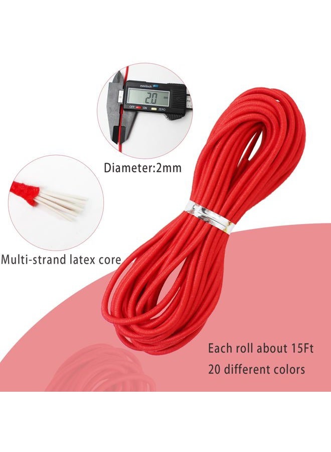 ZHFMLY Assorted-Color Elastic Beaded Cords 2mm 2/25 inch Elastic Cord String for Bracelets,Small Bungee Shock Cord for DIY Crafts, Beading and Sewing 300ft(ZH168) - Image 2