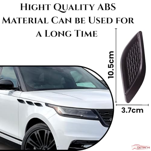 DETACHI Car Fender Trim Decorative Intake Universal Auto Air Flow Bumper Side Vent Decal Scoop Hood Spolier Door Carbon Fiber ABS Exterior Glossy Black for Most Cars (PACK OF 6 Pcs) - Image 4