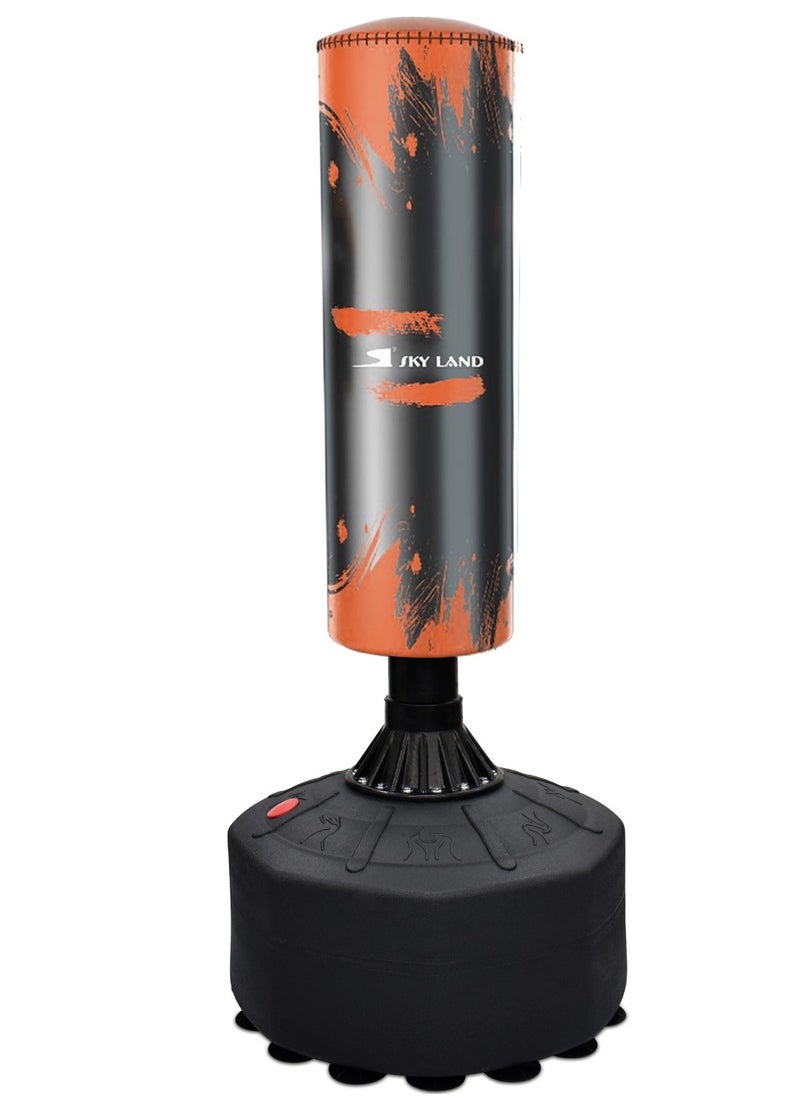 Sky Land Freestanding Punching Bag with Stand | 5.6ft Kickboxing & Boxing Bag for Adults | MMA, Muay Thai, Martial Arts & Fitness Training | 18 Suction Cups for Stability | Home Gym Equipment, EM-1833-O  - Image 1