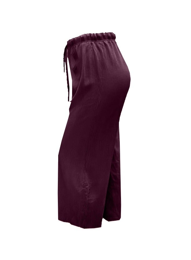 SD Wide Leg Pants With Elastic Waist
