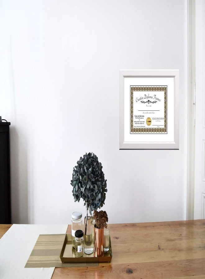 Creative Picture Frames 12x15 White Diploma Frame with White Mat Glass and Installed Wall Hangers | Frame Holds 16x20 Media without Mat - Image 4