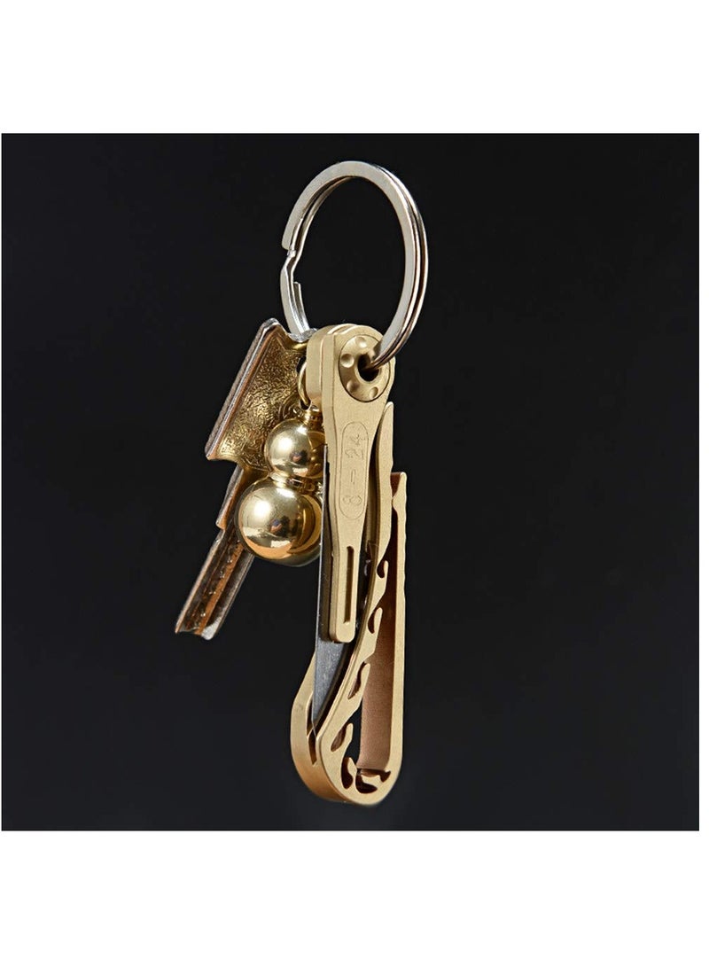 SYOSI Mini Brass Pocket Knife EDC Utility Knife with 10 Extra Replaceable Blades, Portable Sharp Folding Knife with Back Clip - Image 4