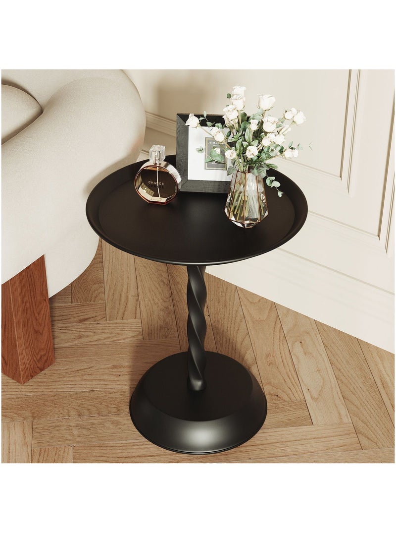 XiuWoo Round Side Table, End Table, Coffee Snack Table, Laptop Holder Table, Beside Bed Portable Workstation, for Lounge, Bedroom Furniture, Living room - Image 1