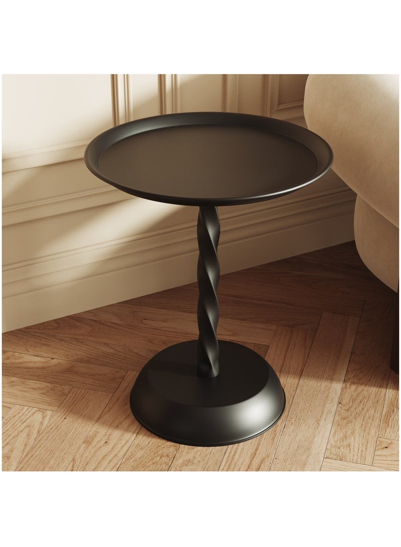 XiuWoo Round Side Table, End Table, Coffee Snack Table, Laptop Holder Table, Beside Bed Portable Workstation, for Lounge, Bedroom Furniture, Living room - Image 2