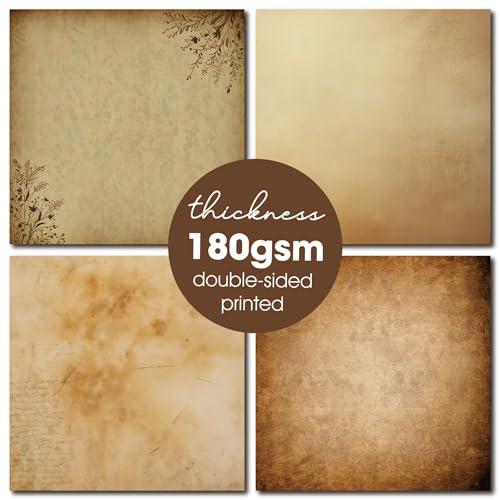 Desecraft Vintage Border 12x12 Scrapbooking Cardstock Decorative Paper - 36 Sheets - for Card Making Background Origami Textured Decorative Scrapbook Paper Scrapbook Materials Supplies - Image 5