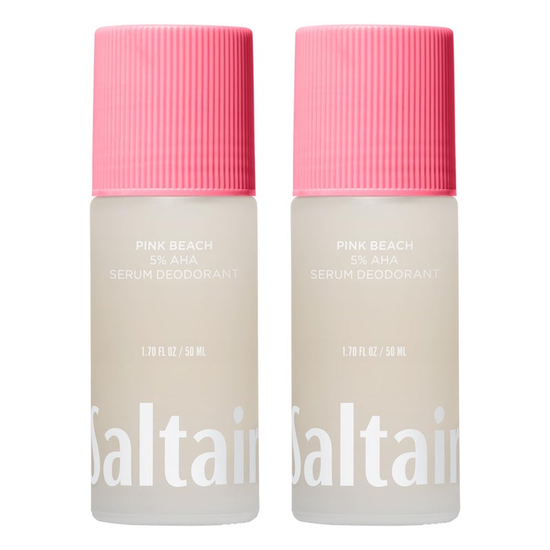 Saltair Serum Deodorant 2 Pack 5 AHA AluminumFree Odor Control for Women Men Mandelic Acid Deodorant with Lactic Acid Pink Beach Scent 2x 17oz Travel Roll On - Image 3