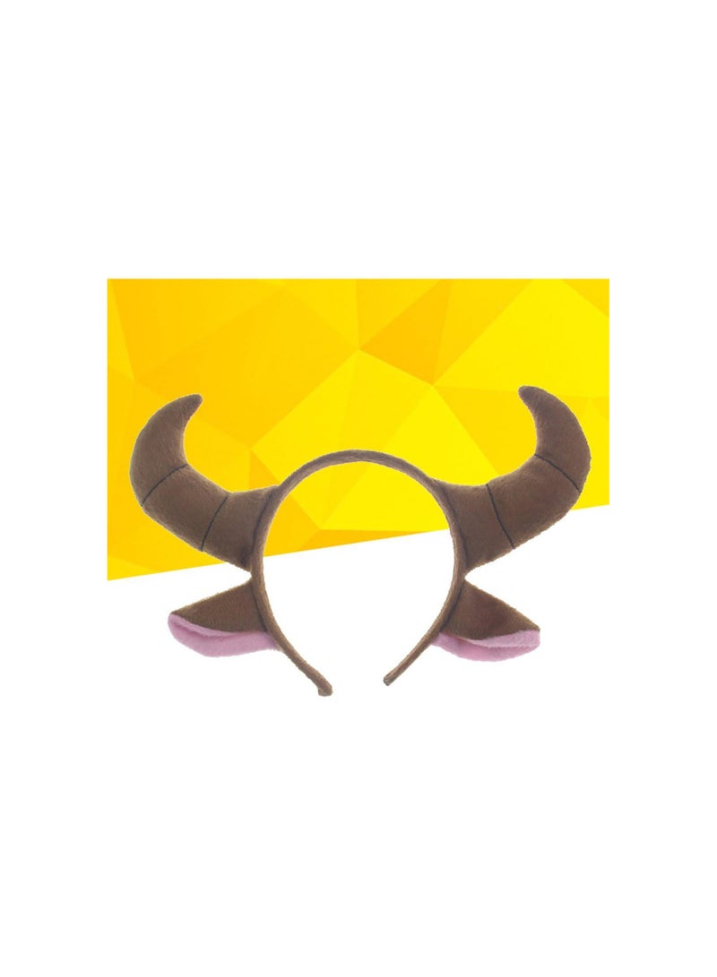 GGOOT Party Ears Headbands OX Horn Shape Brown Plush Animals Headpiece for Kids - Image 3