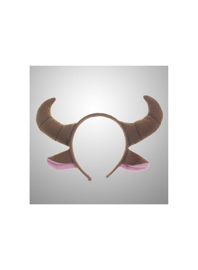 GGOOT Party Ears Headbands OX Horn Shape Brown Plush Animals Headpiece for Kids - Image 5