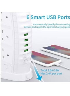 8 Way Stylish Power Extension Cord, 6 USB Fast Charging Ports, Burj Al Arab Power Socket, 2 Meters Cable Multiple Protection System 3000W, 4.2A Max Socket - pzsku/Z1929682863D184AB0C42Z/45/_/1715593059/d47cea7c-ecae-4a2f-a90a-fc9234a4967a