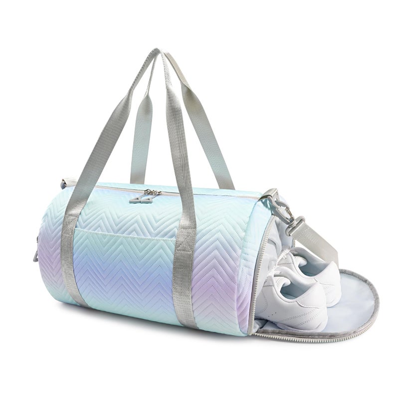 STELLE Dance Bag for Girls Pink Gymnastics Duffle Bag with Shoe Compartment Kids Cheer Bags Ballet Gifts Sports Gym TravelLilac MintF - Image 2