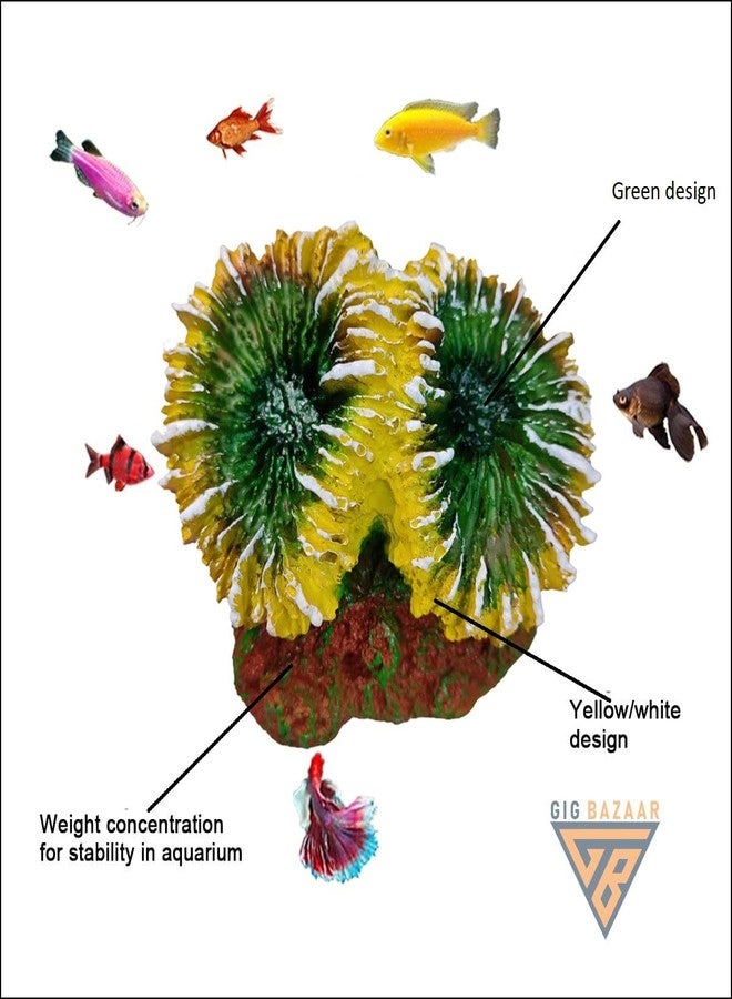 GIG BAZAAR-Artificial Coral Decoration Ornaments for Aquarium - Enhance Your Fish Tank with a Natural Look (Green) - Image 2