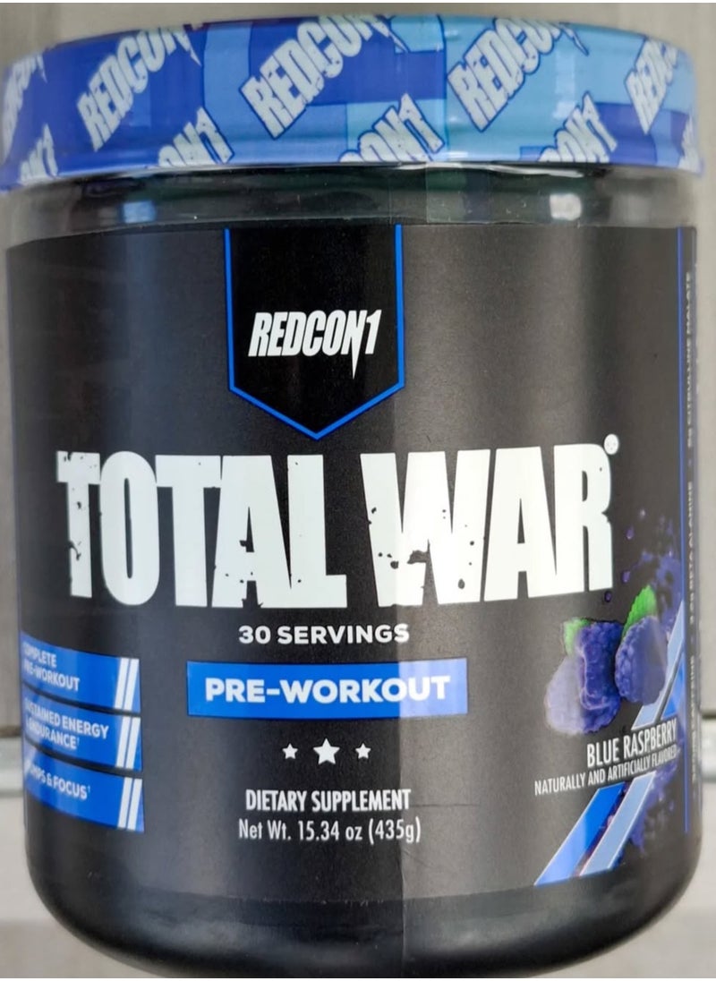 REDCON1 Total War Pre Workout Powder Blue Raspberry 435g  - Image 2