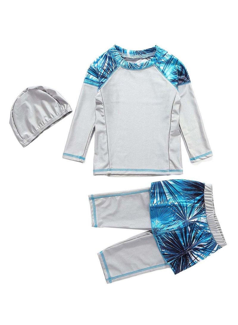 NIBEMINENT 3-Piece Swimsuit Set Grey/Blue  - Image 1