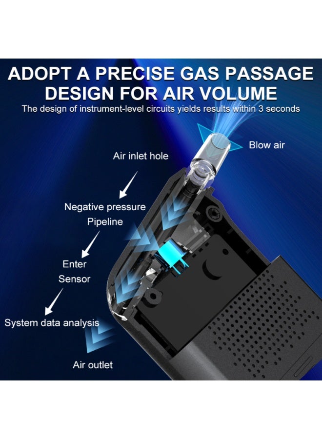 Breathalyzer with LED Display and 5 Mouthpieces Alcohol Tester Alcotester for Personal & Professional Use - Image 5