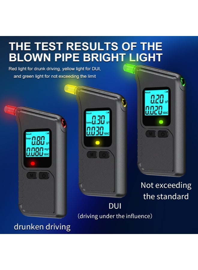 Breathalyzer with LED Display and 5 Mouthpieces Alcohol Tester Alcotester for Personal & Professional Use - Image 3