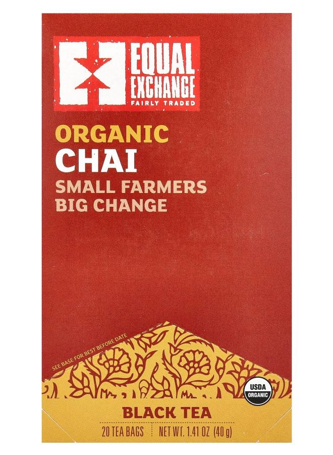 Equal Exchange Organic Chai Black Tea 20 Tea Bags 1.41 oz (40 g)