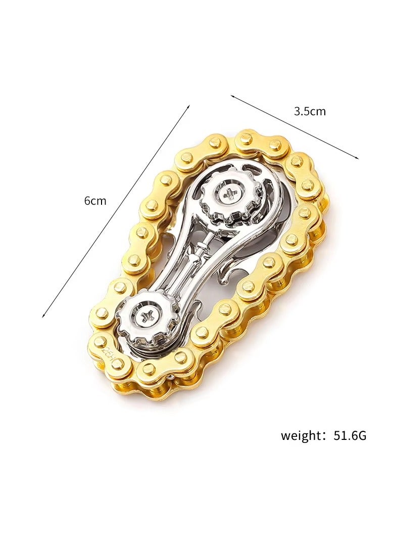 3 Pack Fidget Sprockets Hand Roller Bike Chain Gear Fidget Spinner Cool Finger Fidget Spinner Toys Stainless Steel Durable Mechanics W/ for Kid Adults Stress Anxiety Boredom Relief  - Image 2