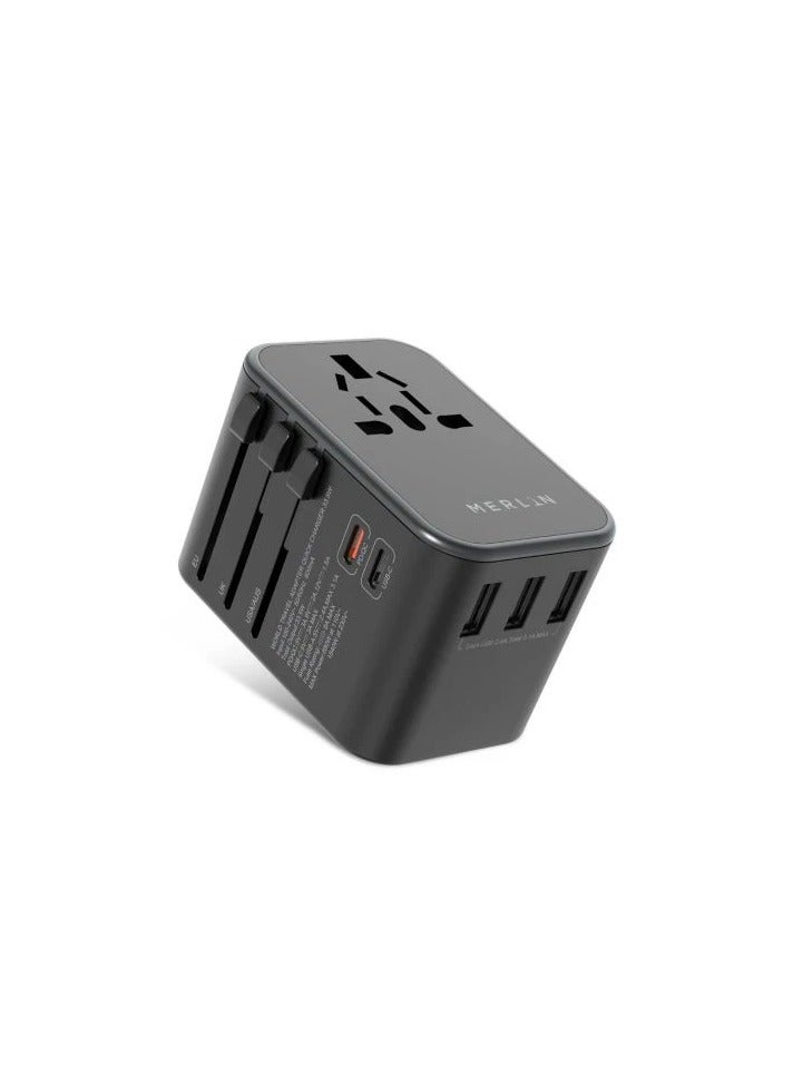 MERLIN WORLD TRAVEL  ADAPTER 2-TYPE C + 3 -USB - Image 1