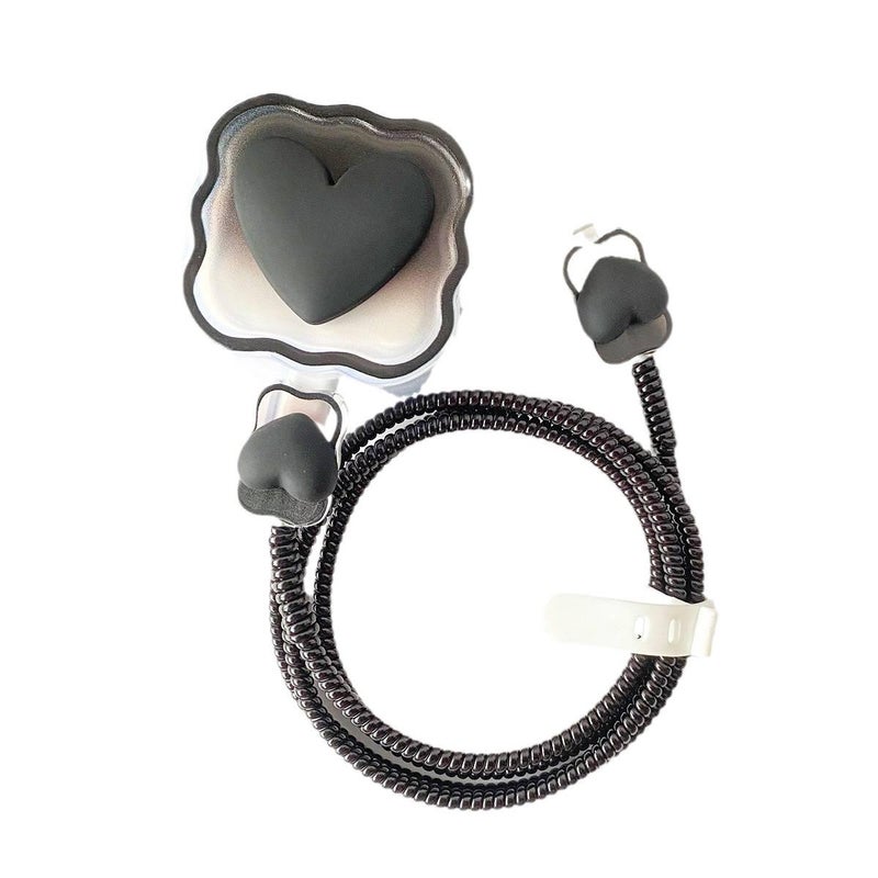 20W Charger Head and Cable End Protector Set with Cute Style in Black with Decorative Design Anti Bend Protection and Daily Cable Care - NADI - Image 5