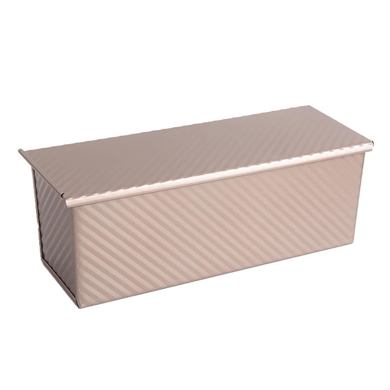Cayanmydery Pullman Loaf Pan with Lid, 2.2 lb Dough Capacity Bakeware for Baking Bread, Carbon Steel Corrugated Bread Toast Mold with Cover - Image 1
