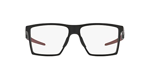Oakley Men's Ox8052 Futurity Square Prescription Eyewear Frames, Satin Black with Red/Demo Lens, 57 mm - Image 1